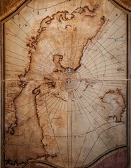 Fototapeta premium Antique map on aged paper, rich in detail and history.