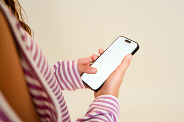 Holding Blank Phone Screen