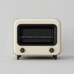 Obraz premium Compact and Sleek Off White Oven with Curved Design and Black Textured Interior