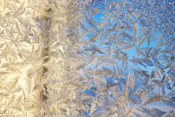Abstract frosty pattern on glass, background texture