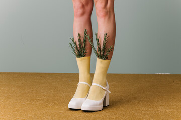 Creative Fashion Statement With Rosemary and Yellow Socks