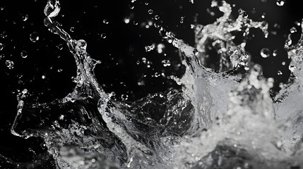 Energetic Depiction of Water Splash Capturing Movement and Intricate Droplet Details for Engaging Designs