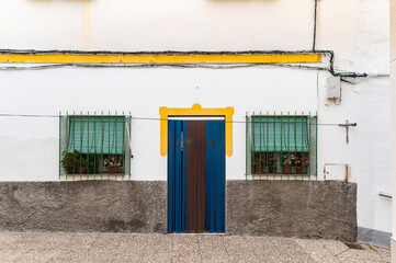 Traditional facade with colorful accents