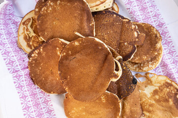 Freshly made tasty american pancakes.