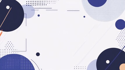 Obraz premium Abstract geometric design featuring circles and lines in a modern color palette.