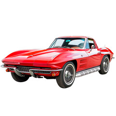 Fototapeta premium Retro car, isolated on transparent background. PNG element.