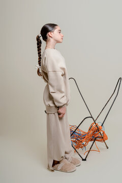 Fashionable Girl and Chair