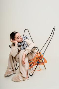Stylish Girl and Chair