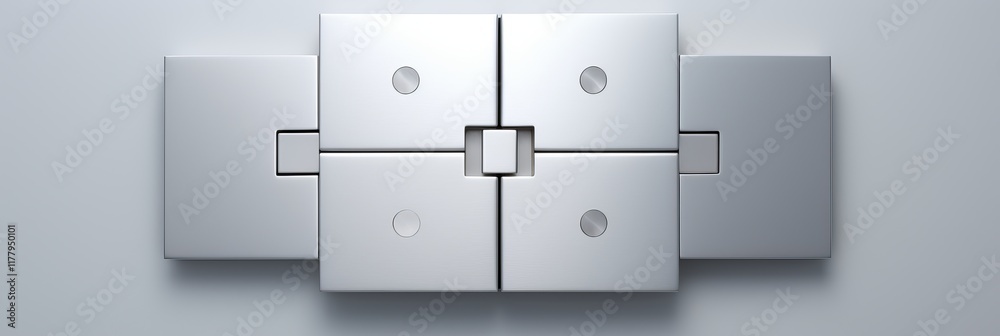 Poster modern design showcases a sleek metallic switch panel in minimalistic style. generative ai