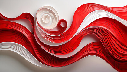 abstract red swirls on white heritage minimalist