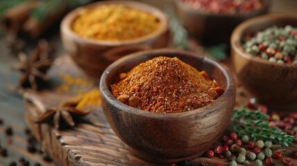 Close up spices condiments