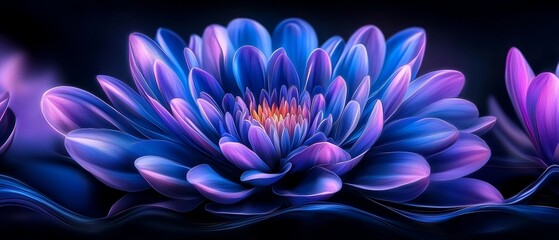Obraz premium Vibrant Blue and Purple Flower Bloom Close Up Macro Photography Artistic Floral Image