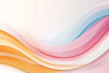 Fototapeta premium Abstract Pastel Wave Background Soft Pink Orange Blue Swirls Fluid Design