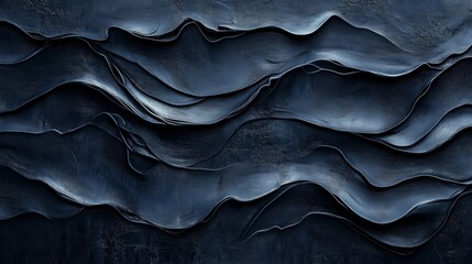 Fototapeta premium Navy Blue Abstract Wavy Background for Web or Social Media Use