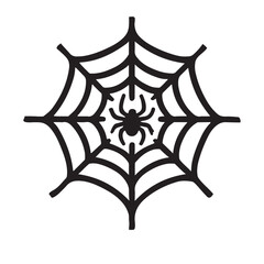 Spooky Halloween Spiderweb Silhouette Illustration