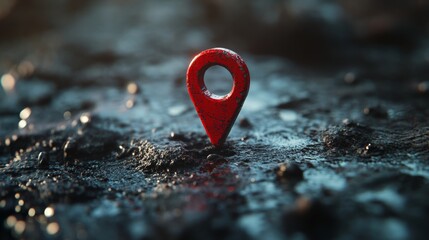 3D Red Map Location Mark Symbol for Augmented Reality Applications