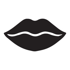 Bold Black Silhouette Lips Illustration