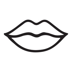 Simple Line Art Illustration of Feminine Lips
