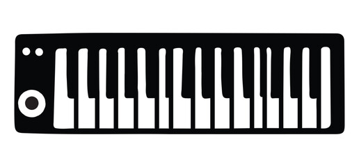 Simple Silhouette Illustration of a Keyboard Instrument