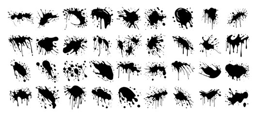grungy abstract vector composition featuring various splattered paint designs