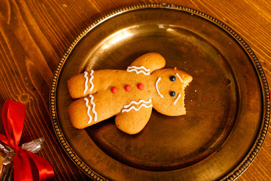 A bite of gingerbread man