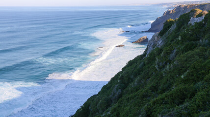 waves crashing on the rocks