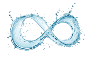 Infinity Shape Water Splash Isolated on Transparent Background