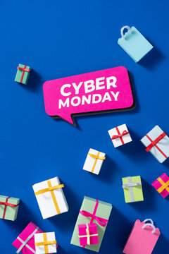 Vibrant Cyber Monday Shopping Concept With Gift Boxes