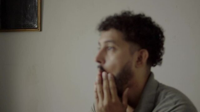 Hispanic man suffering from mental health problems