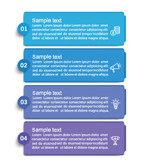 Business infographic design template with 4 options, steps or processes. Can be used for workflow layout, diagram, annual report, web design	
