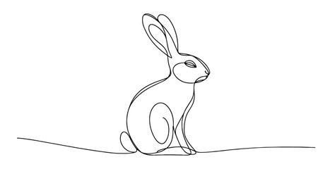 elegant line art vector of a bunny in continuous line drawing style