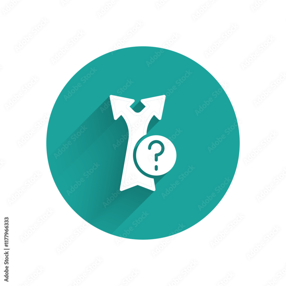 Poster white arrow icon isolated with long shadow background. direction arrowhead symbol. navigation pointe