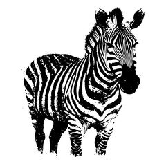 vintage-inspired vector artwork of a zebra in traditional engraving style