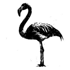 elegant flamingo vector silhouette with detailed texture