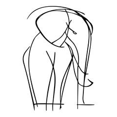 minimalist line art vector of an elephant with simple elegant strokes