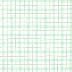 Green Plaid Gingham Hand Drawn Background Pattern Overlay
