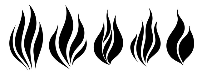 stylized vector flames with bold lines and creative abstract forms