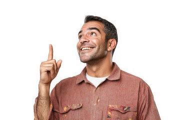 Young handsome caucasian man over isolated chroma key background pointing up a great idea 

