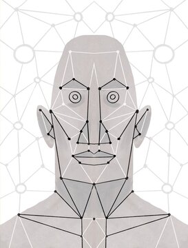 Futuristic facial recognition thecnology 