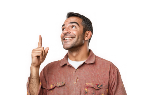 Young handsome caucasian man over isolated chroma key background pointing up a great idea 
