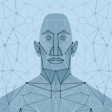 Futuristic facial recognition thecnology 