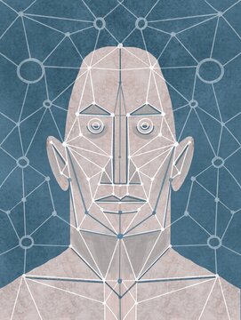 Futuristic facial recognition thecnology 