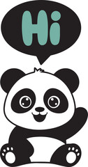 Animal panda design black eyes vector illustration