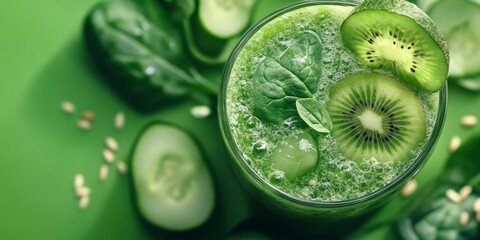 Healthy Green Protein Shake with Fresh Ingredients for Fitness and Wellness