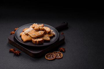 Christmas cantuccini cookies with nuts and candied fruits, gingerbread