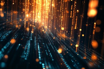 Abstract technology background of software development with programming code photography shot