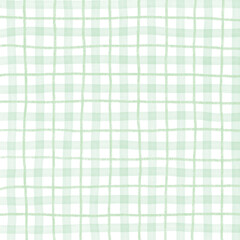 Green Plaid Gingham Hand Drawn Background Pattern Overlay