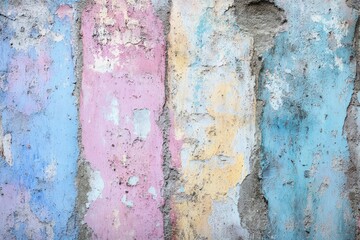 Wall  painted the old faded colorful paint