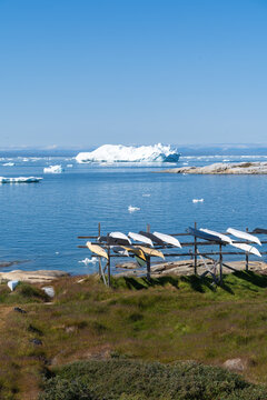Canoes In Ilulissat, Western Greenland  