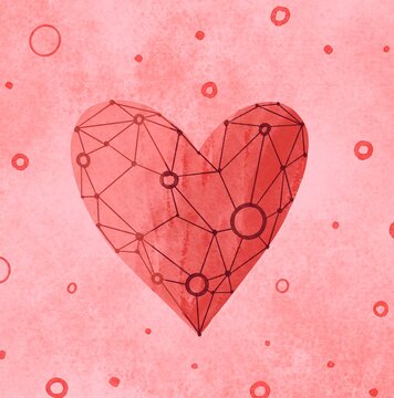 Heart with lines and points